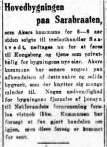 Riving dragestilvillaen, Aftenposten, 22. mars 1919