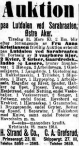 Auksjon Lutdalen, Aftenposten, 28. mars 1914
